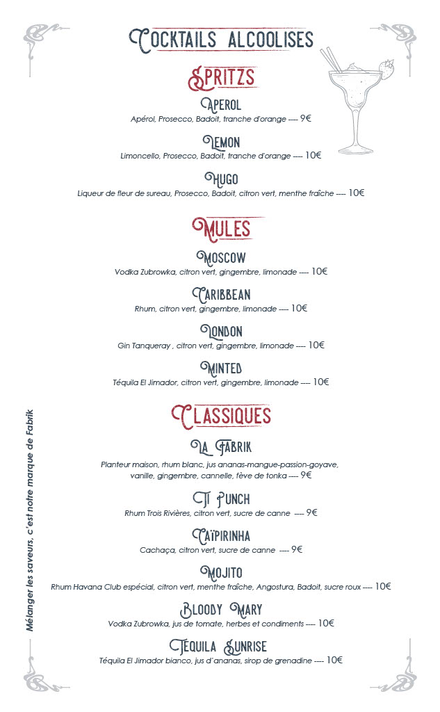 Carte des boissons page 3